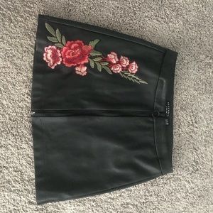 Black leather skirt